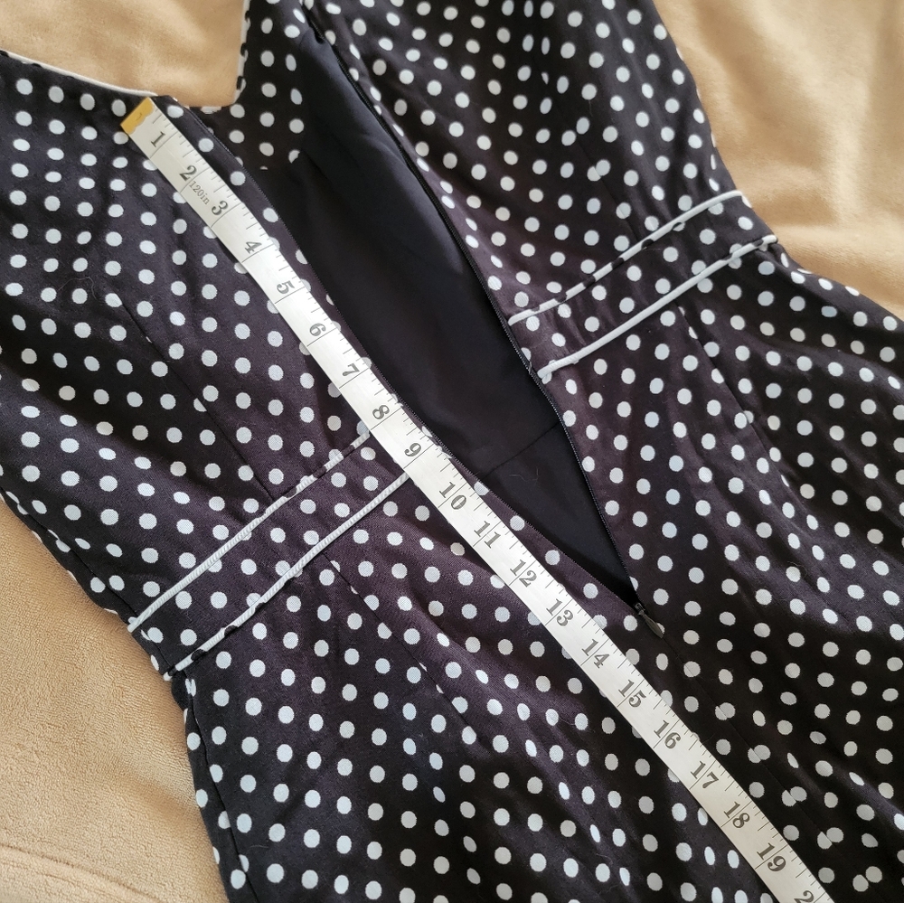 The Limited Polka Dot Sleeveless V Neck Sheath Dress - Picture 5 of 12